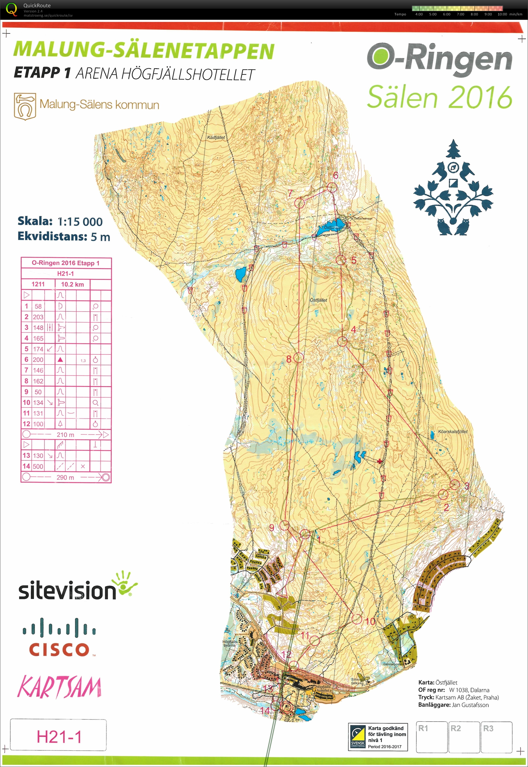 O-ringen, Etapp 1 (2016-07-24)